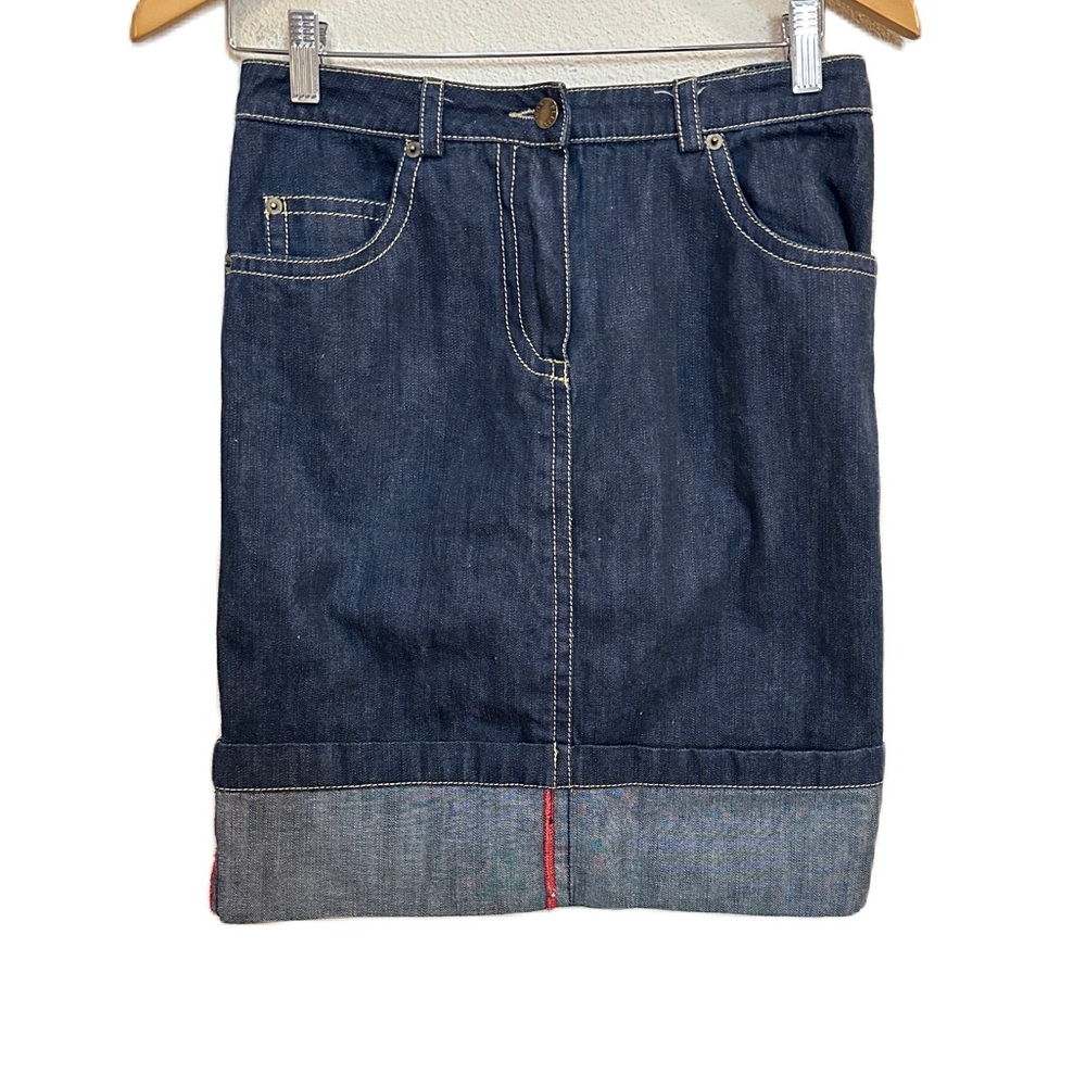 Vtg Plein Sud Jeans Mini Denim Pencil Skirt Dark Women’s Sz 6